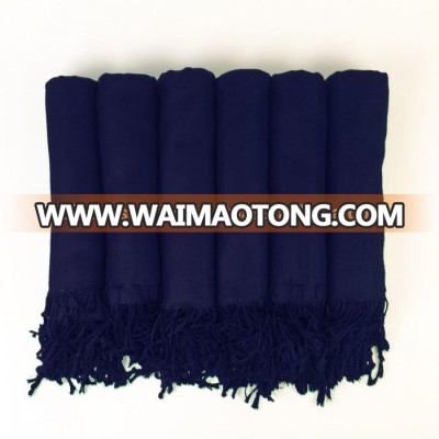 Super soft various color Navy Viscose Pashmina Shawls Women Hijab