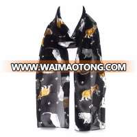 Men fashionable Cat Prints Rayon Viscose Scarf Shawls