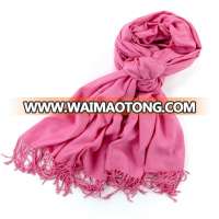 Plain Pink Rose Twill Viscose Shawls Scarf